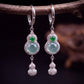 Protection & Blessings – Green Chalcedony Gourd Earrings