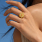 Wealth & Success – Golden Fortune Rotating Floral Open Ring