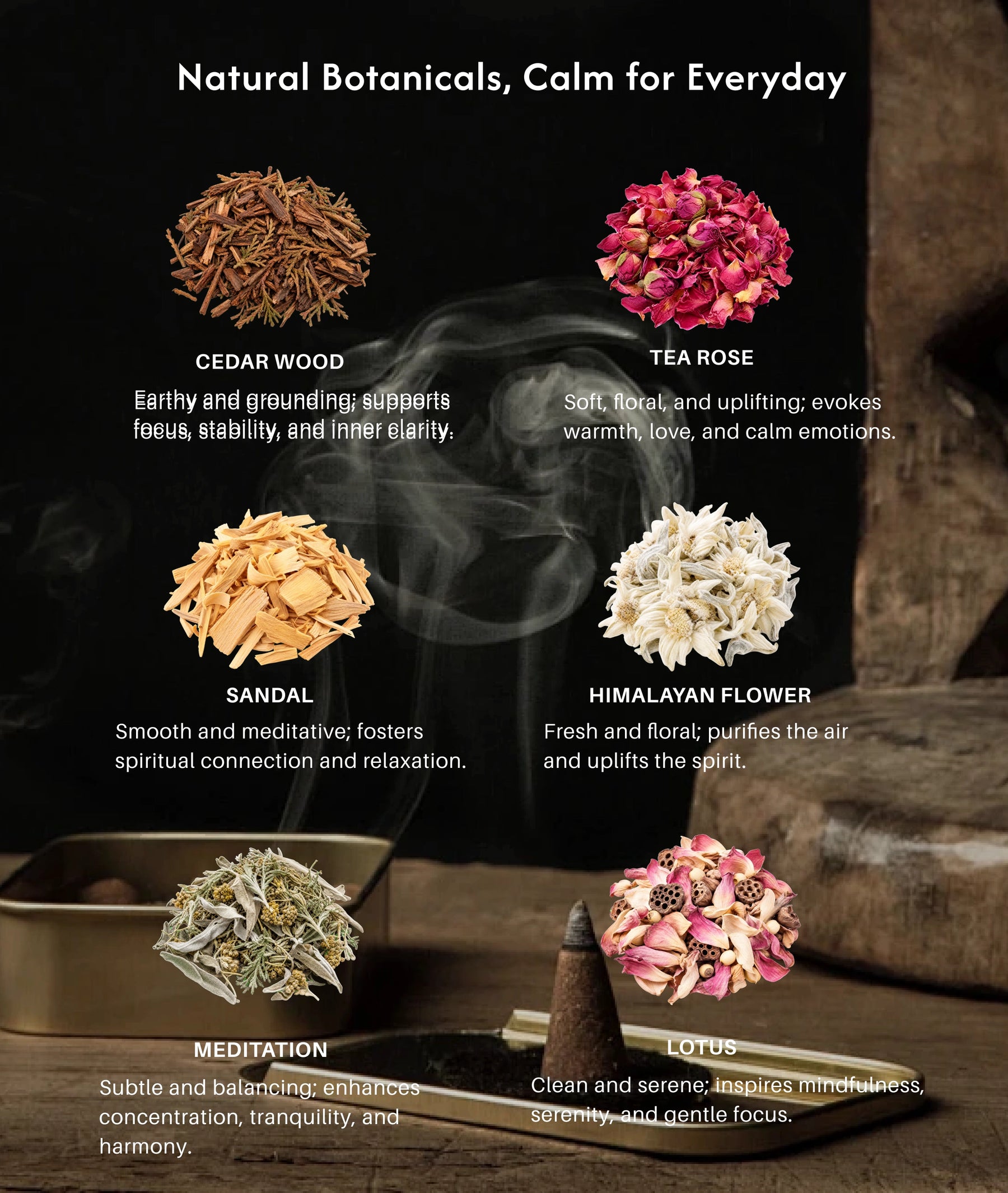 Calm & Clarity – Eastern Aromatic Incense Cones description 3