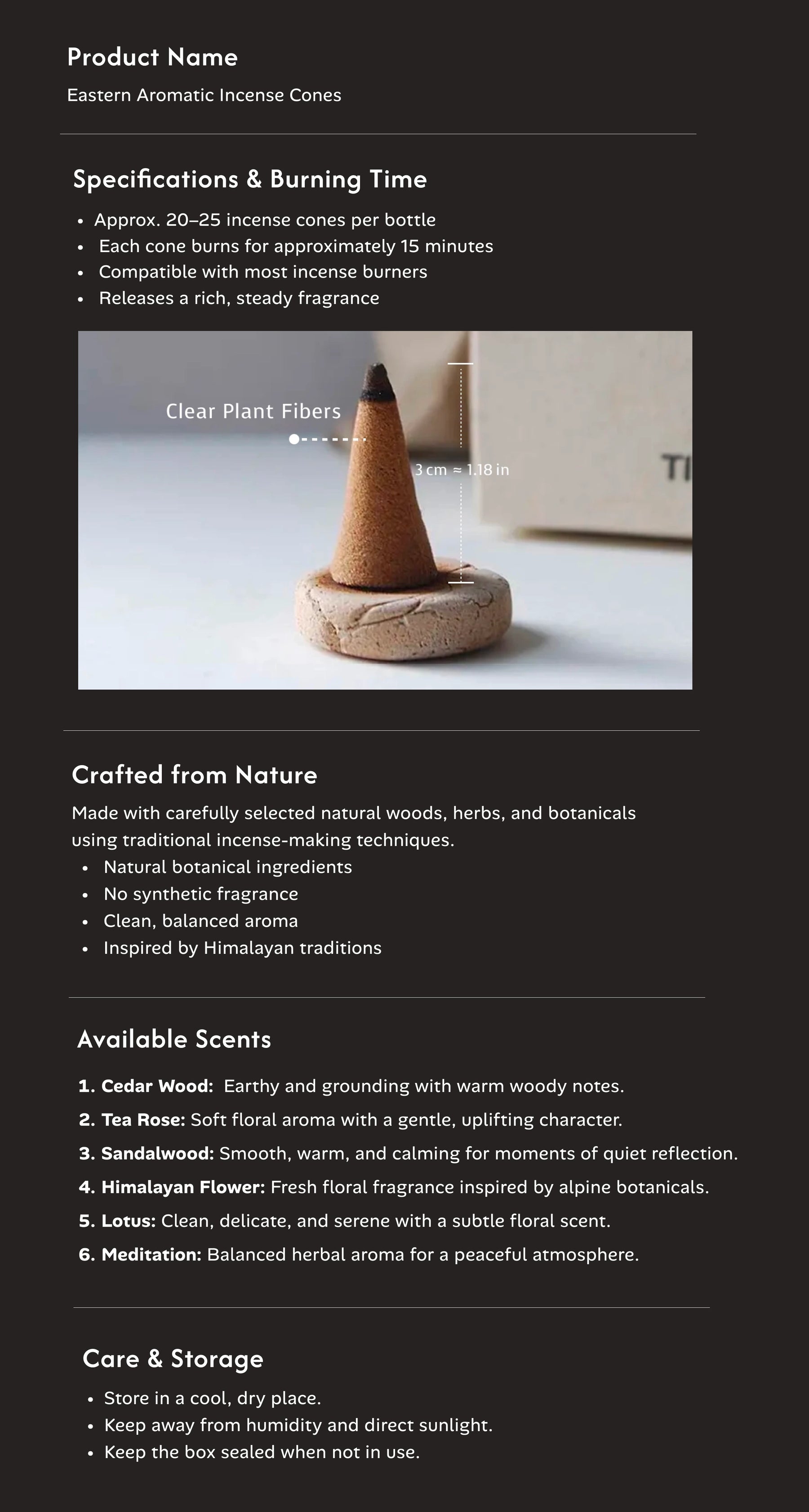 Calm & Clarity – Eastern Aromatic Incense Cones item details