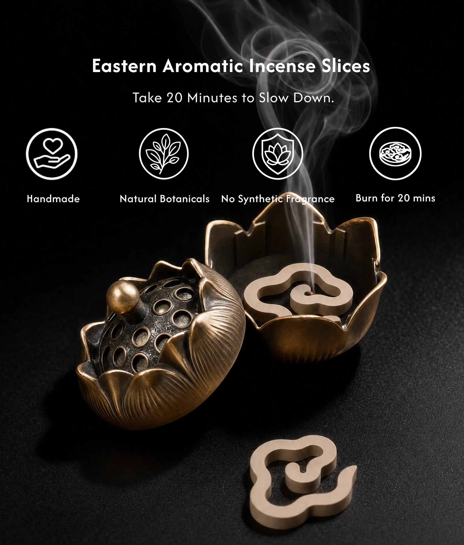 Protection & Peace - Tibetan Natural Cloud Incense Slices description 1