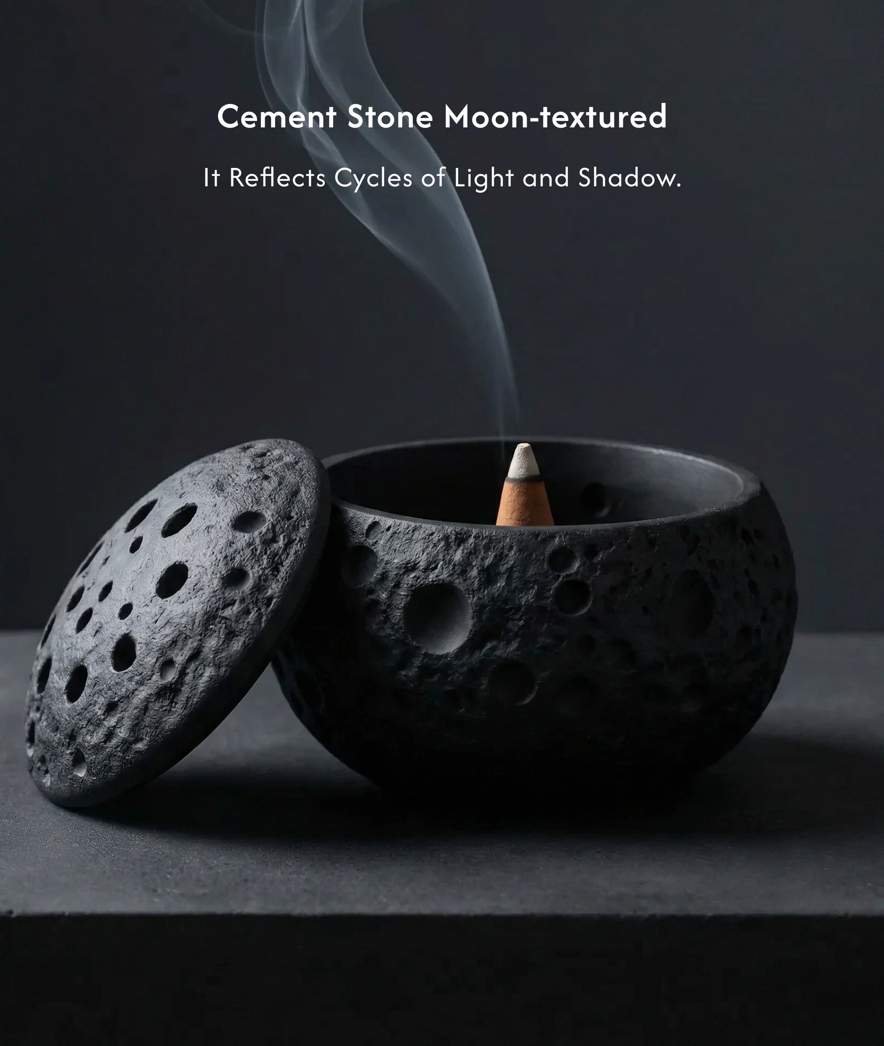 Balance & Clarity Burner Set (Includes Incense Slices) - Feng Shui Black Lunar Incense Burner description 4