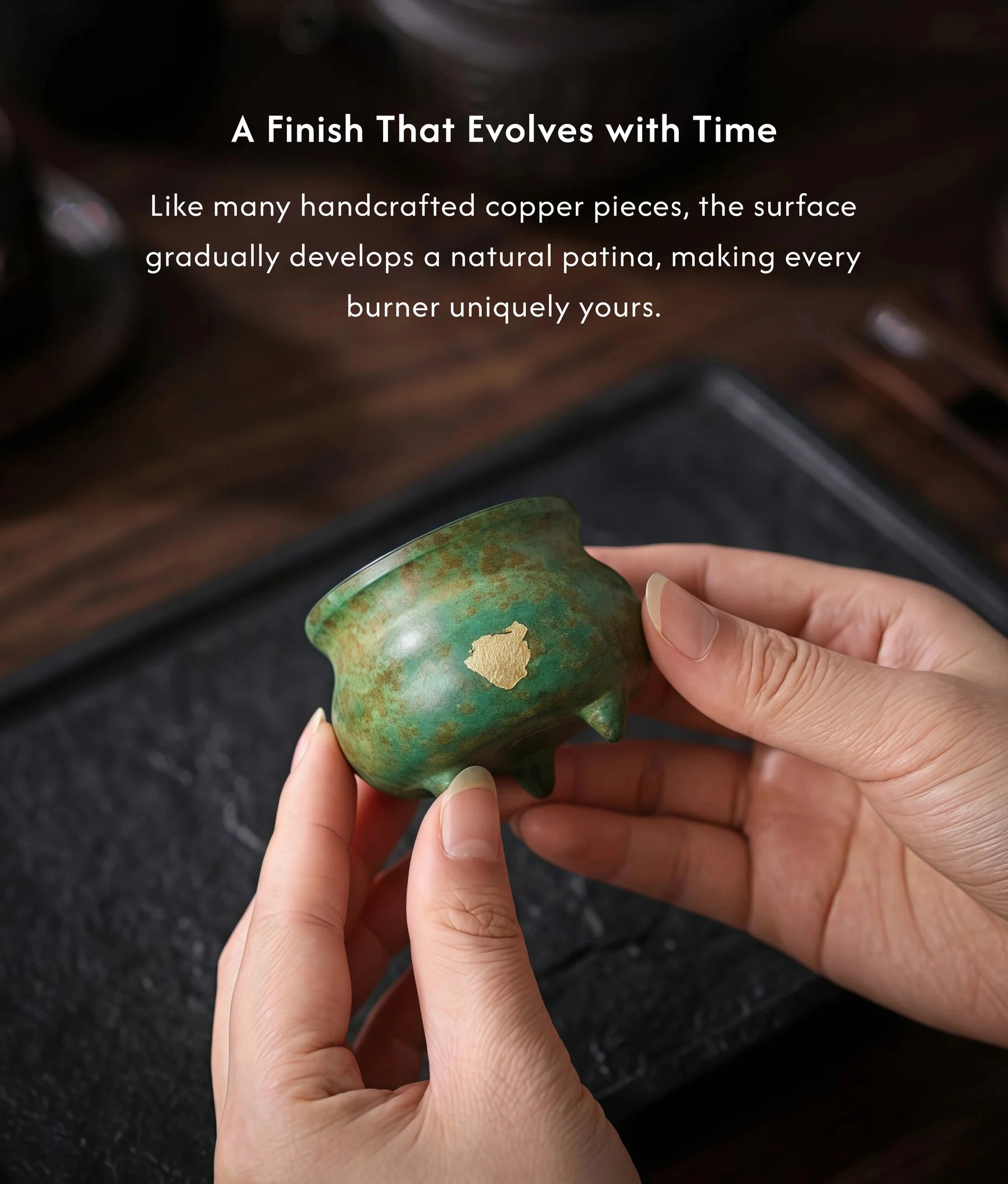 Prosperity & Serenity - Mini Xuande-Style Incense Burner Set (Includes Incense Sticks) description 4