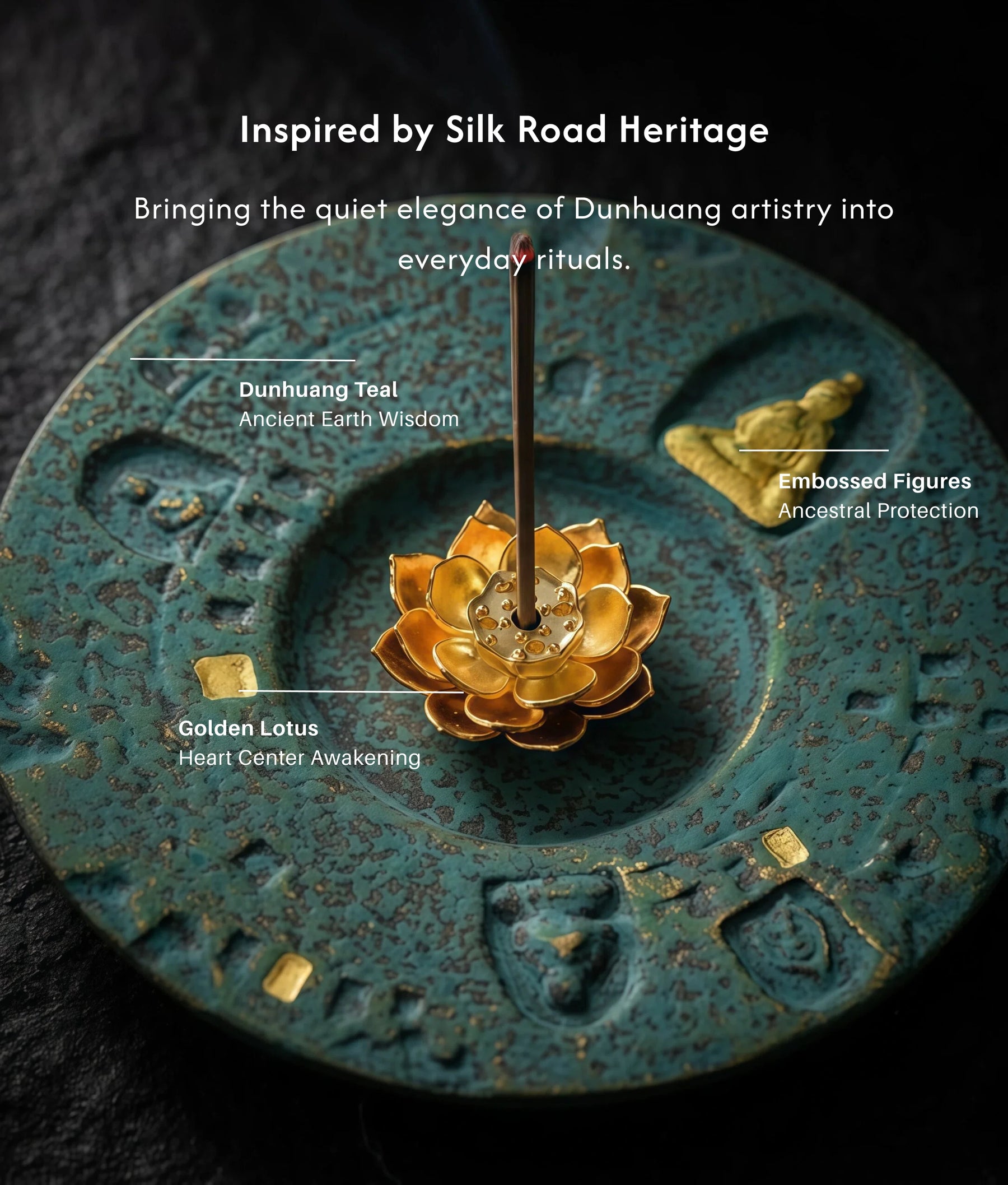 Purification & Harmony Burner Set (Includes Incense Sticks) - Ceramic Lotus Incense & Candle Holder Set (Incense Sticks Included) description 3