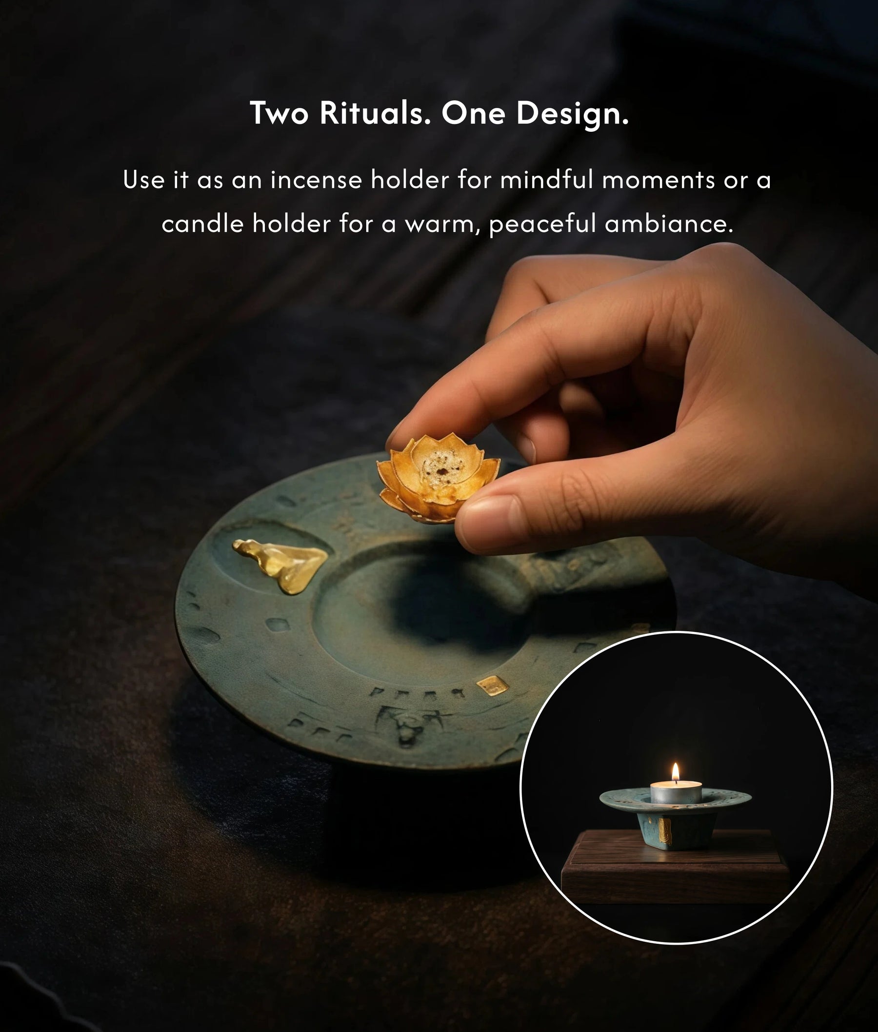 Purification & Harmony Burner Set (Includes Incense Sticks) - Ceramic Lotus Incense & Candle Holder Set (Incense Sticks Included) description 4