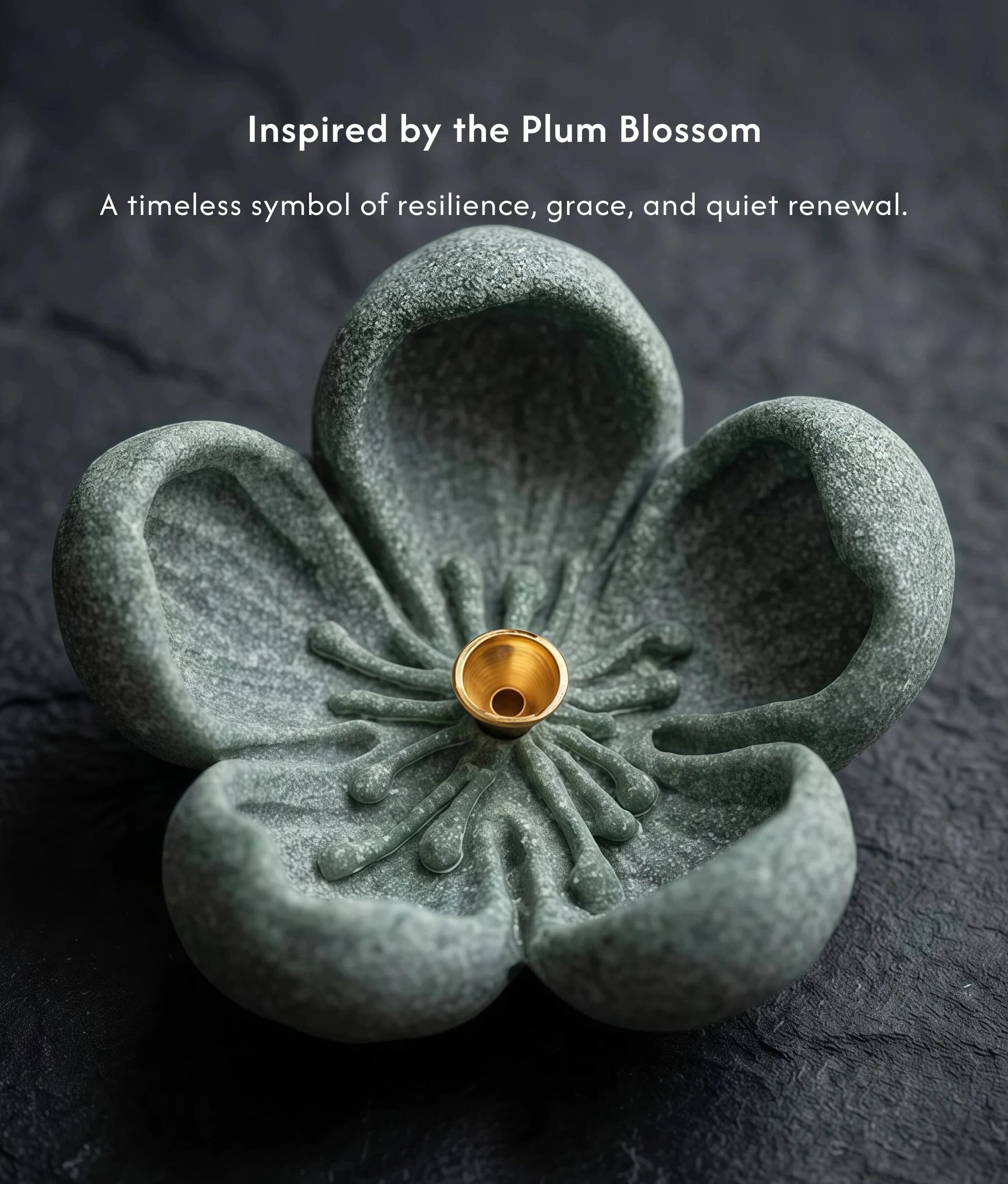 Resilience & Serenity - Bluestone Plum Blossom Incense Holder Set (Includes Incense Sticks) description 3