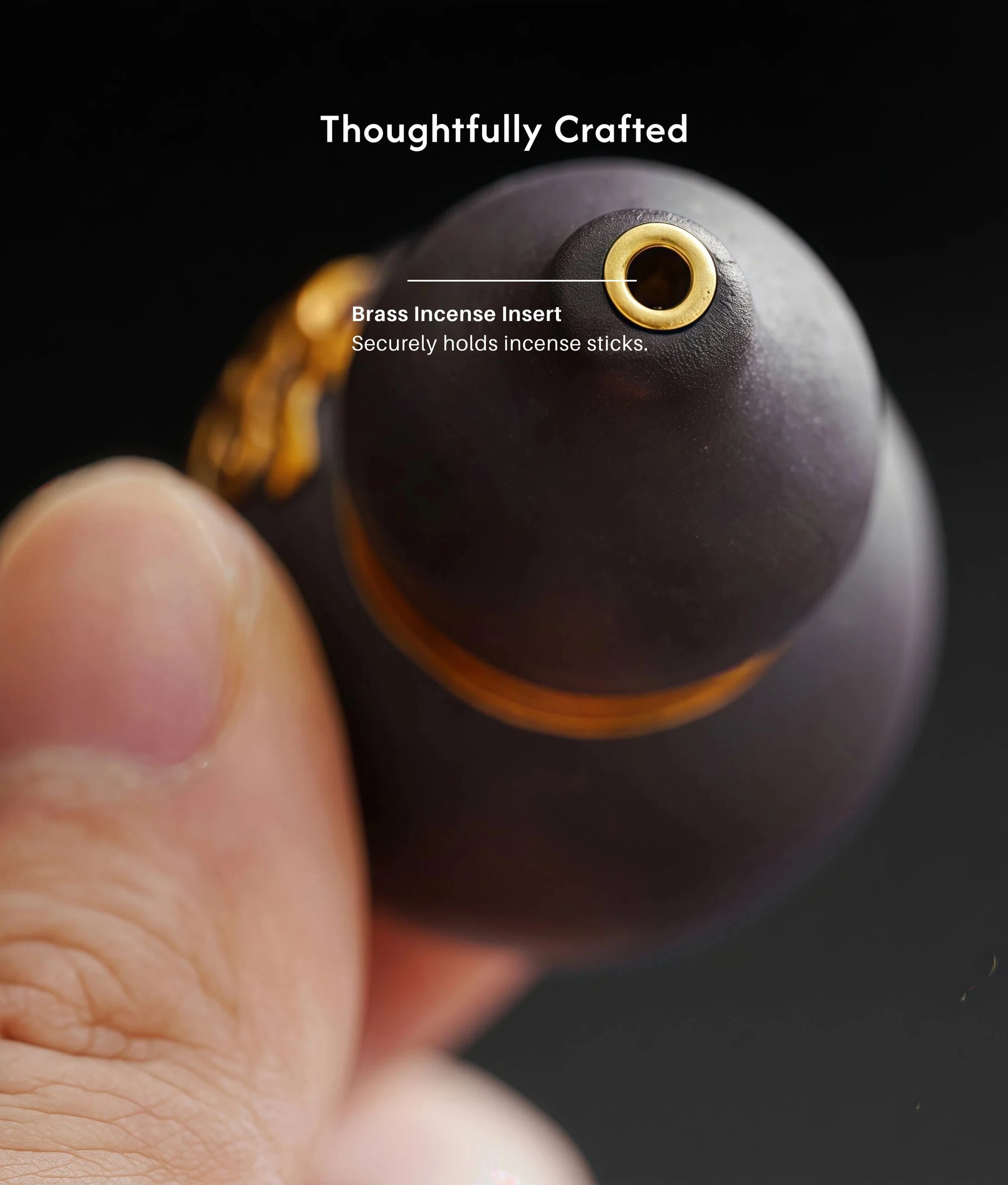Prosperity & Blessings - Ceramic Wu Lou Gourd Incense Holder Set (Includes Incense Sticks) description 4