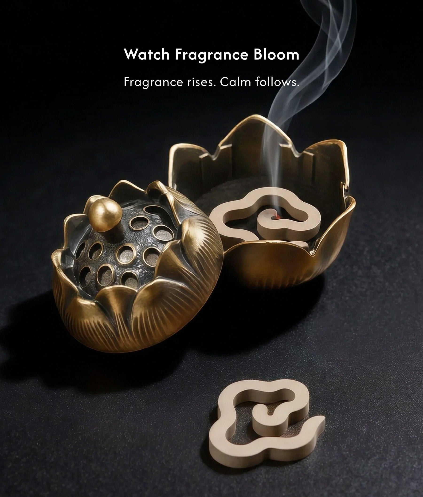 Balance & Peace Burner Set (Includes Incense Slices) - Feng Shui Lotus description 4