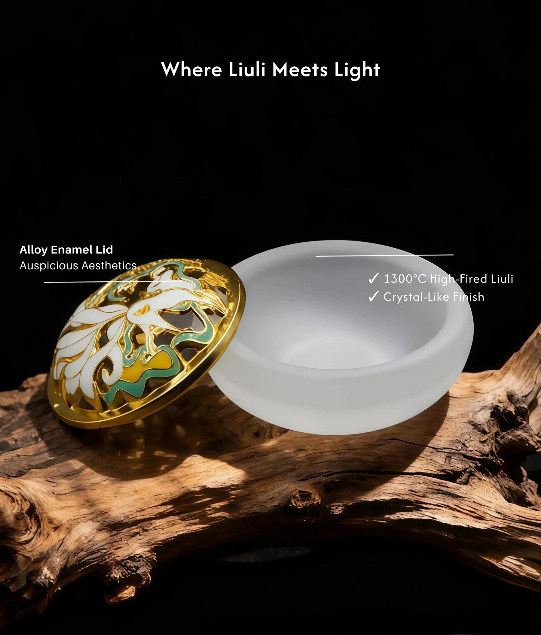 Serenity in the Palm - Mini White Glazed Liuli Burner Set (Includes Incense Slices) description 4