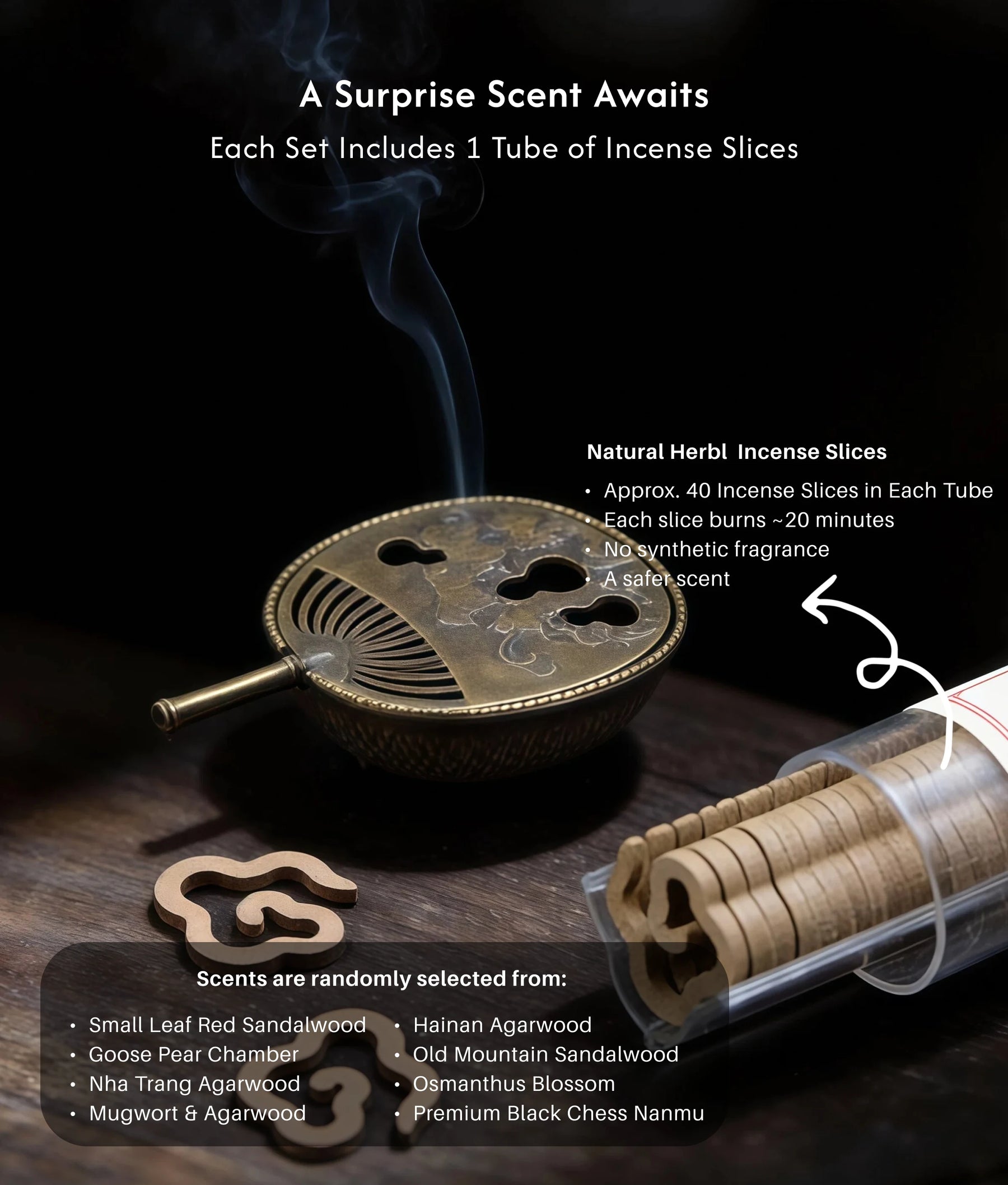 Power & Influence - Fortune Gourd Fan Incense Burner Set (Includes Incense Slices) description 5