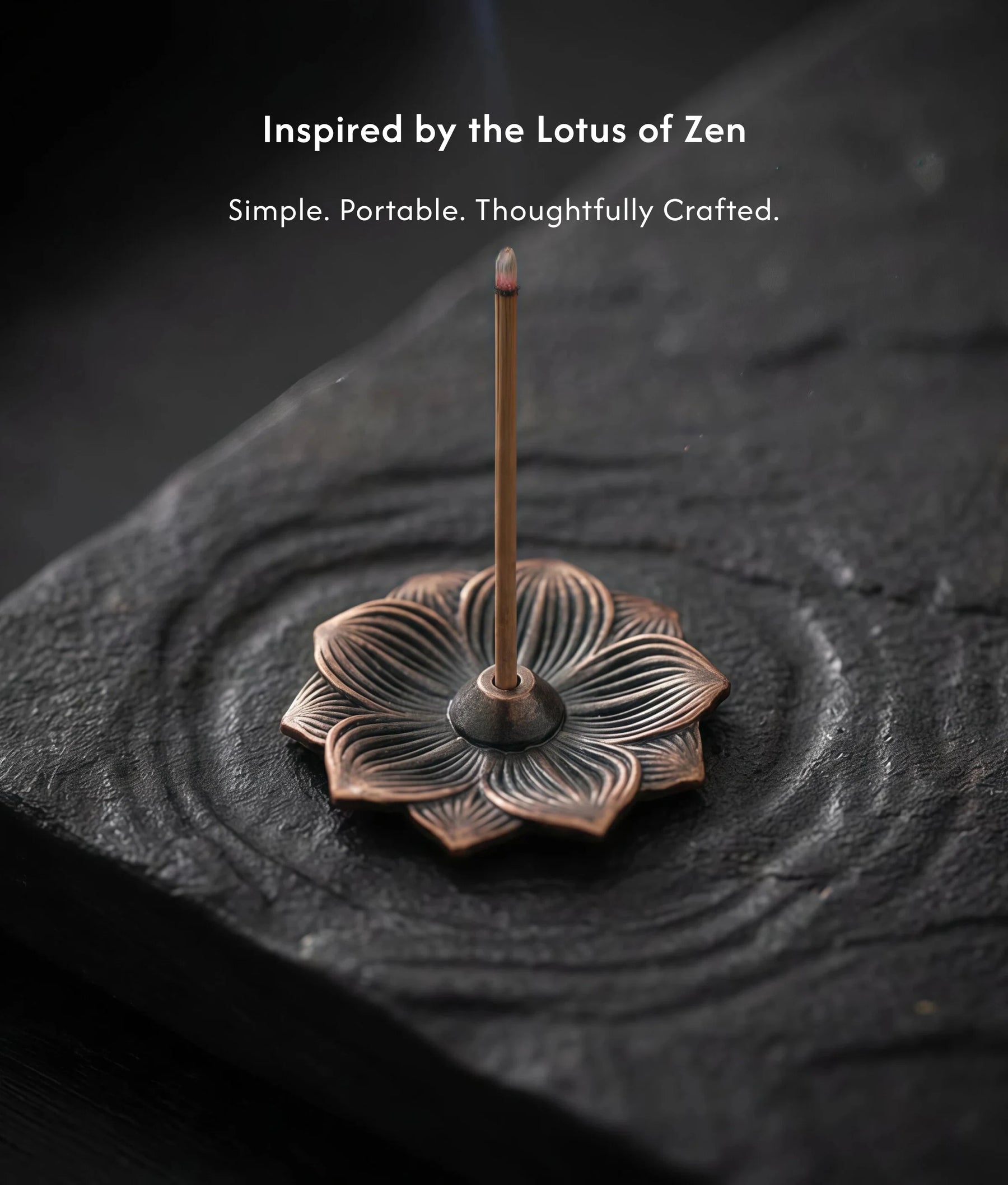 Purity & Awakening - Ultra-Slim Metal Lotus Burner Set (Includes Incense Sticks) description 3