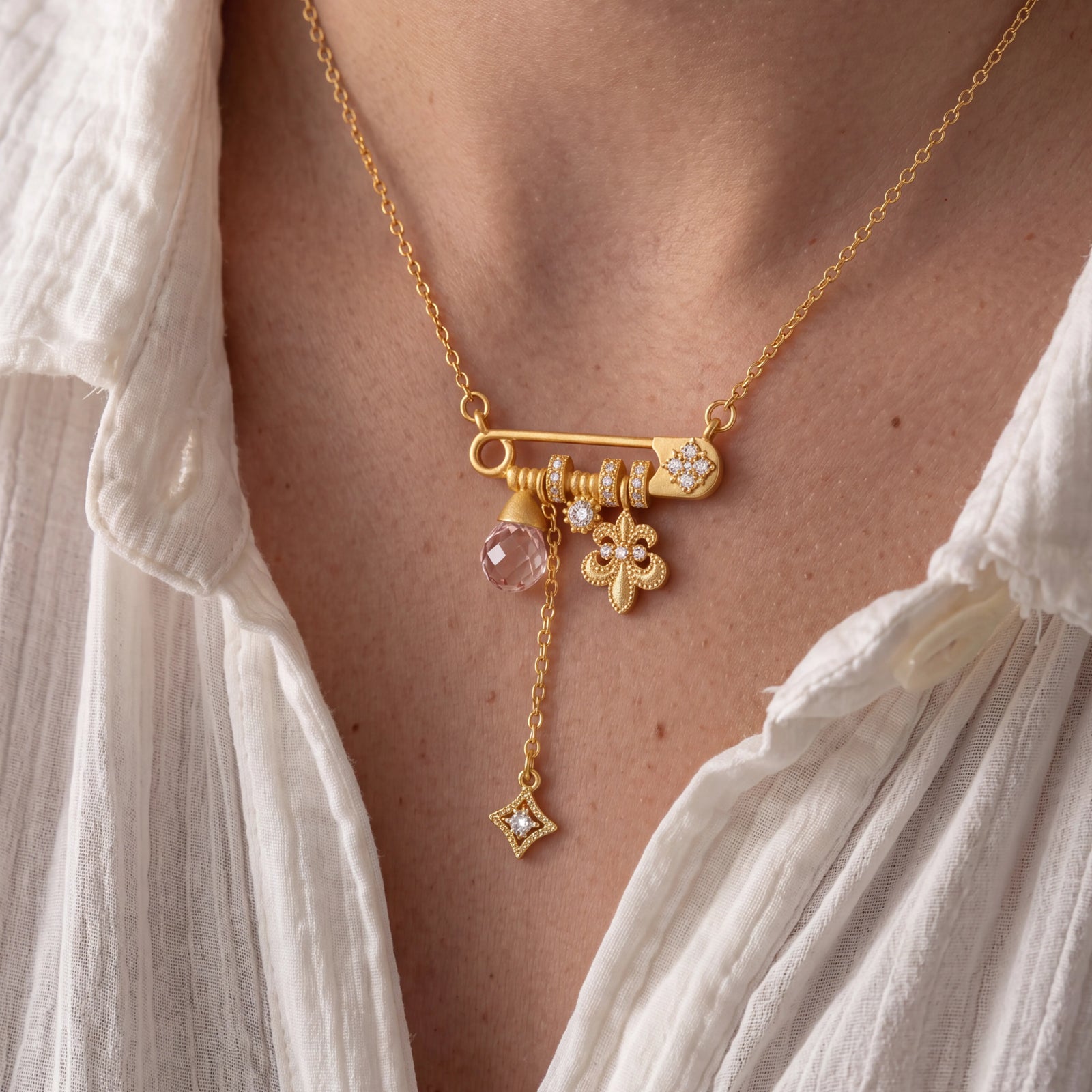 Wealth & Prosperity – Lucky Pin Charm Necklace