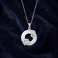 Peace & Longevity – Ginkgo White Chalcedony Peace Buckle Necklace