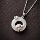 Peace & Longevity – Ginkgo White Chalcedony Peace Buckle Necklace