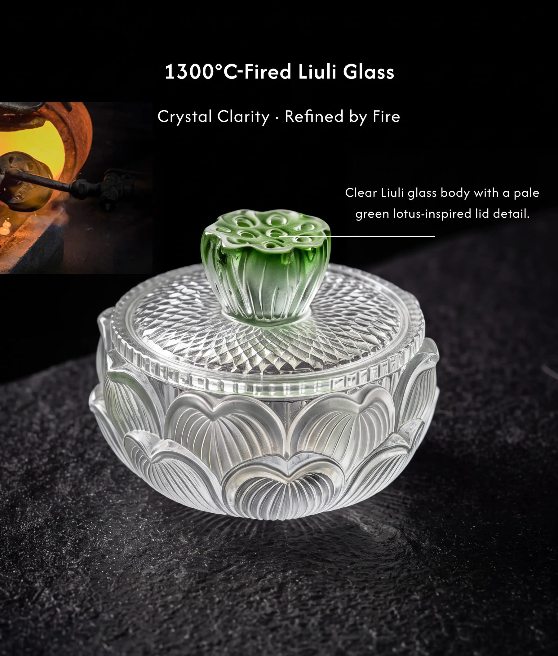 Calm & Clarity - Lotus Liuli Incense Burner Set description 3