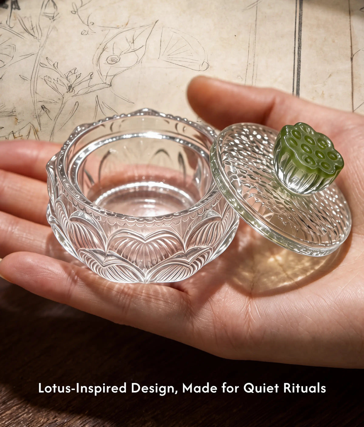 Calm & Clarity - Lotus Liuli Incense Burner Set description 4