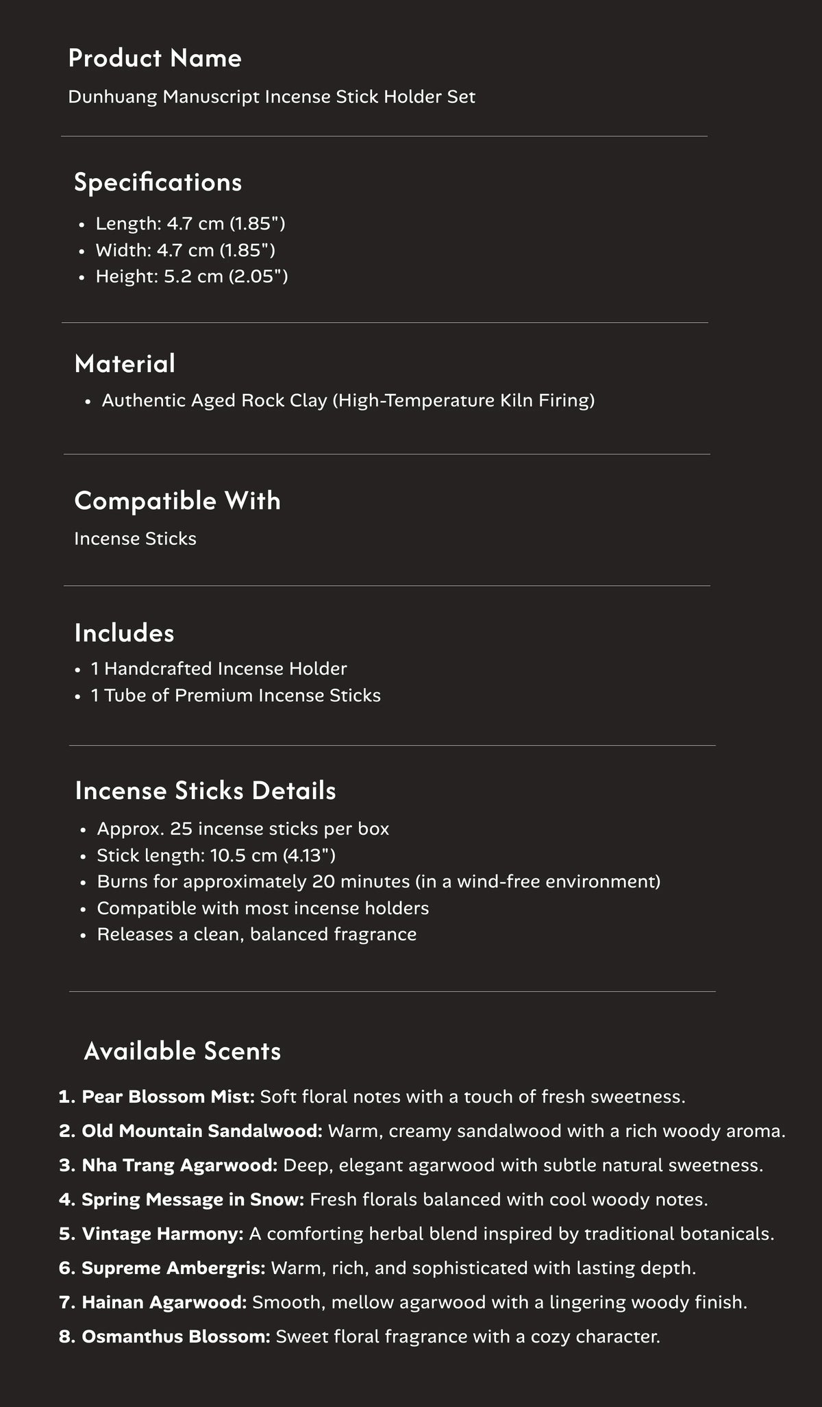 Wisdom & Spirit - Dunhuang Manuscript Incense Holder Set (Includes Incense Sticks) item details
