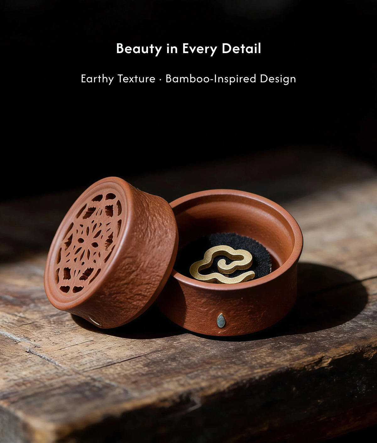 Integrity & Resilience - Bamboo Stillness Zisha Ceramic Burner Set (Includes Incense Slices) description 5