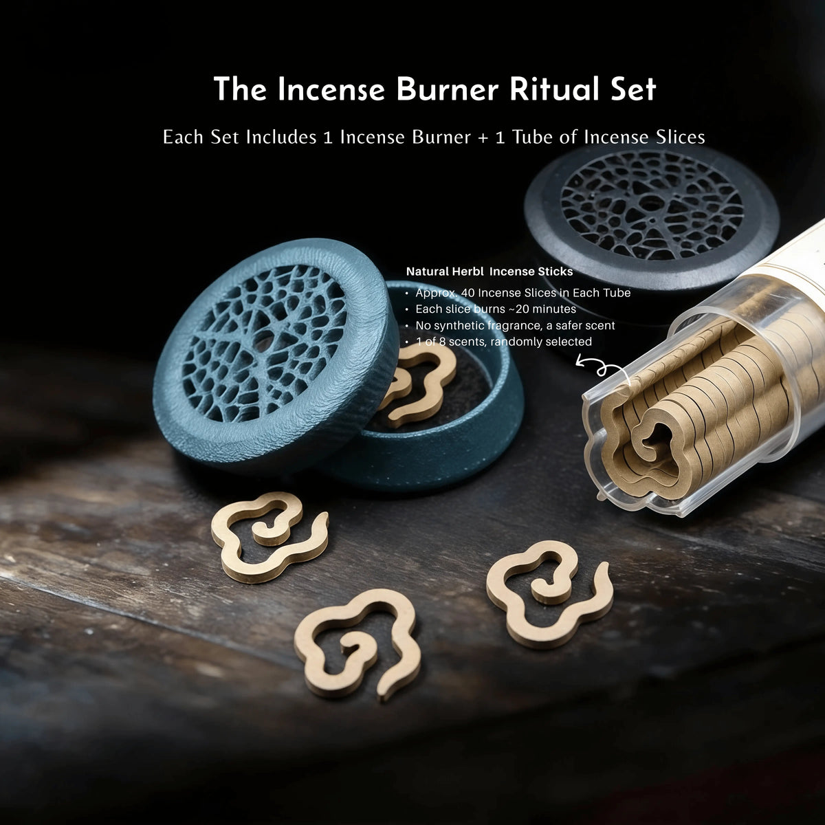 Stillness & Flow - Alloy Openwork Mini Burner Set (Includes Incense Slices)