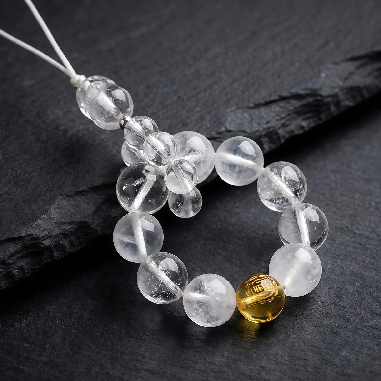 Purity & Precision – Metal Element White Crystal Pi Xiu Talisman Strap