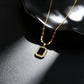Strength & Radiance – Black CZ Halo Necklace