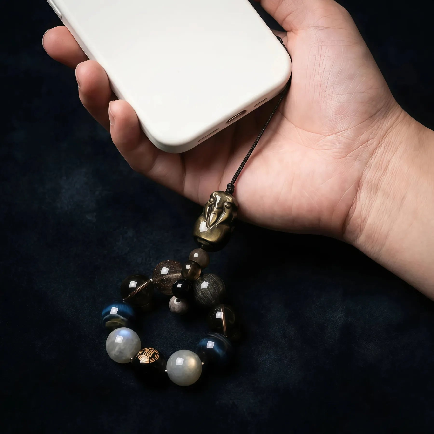 Abundance & Flow – Water Element Black Wealth God Talisman Strap