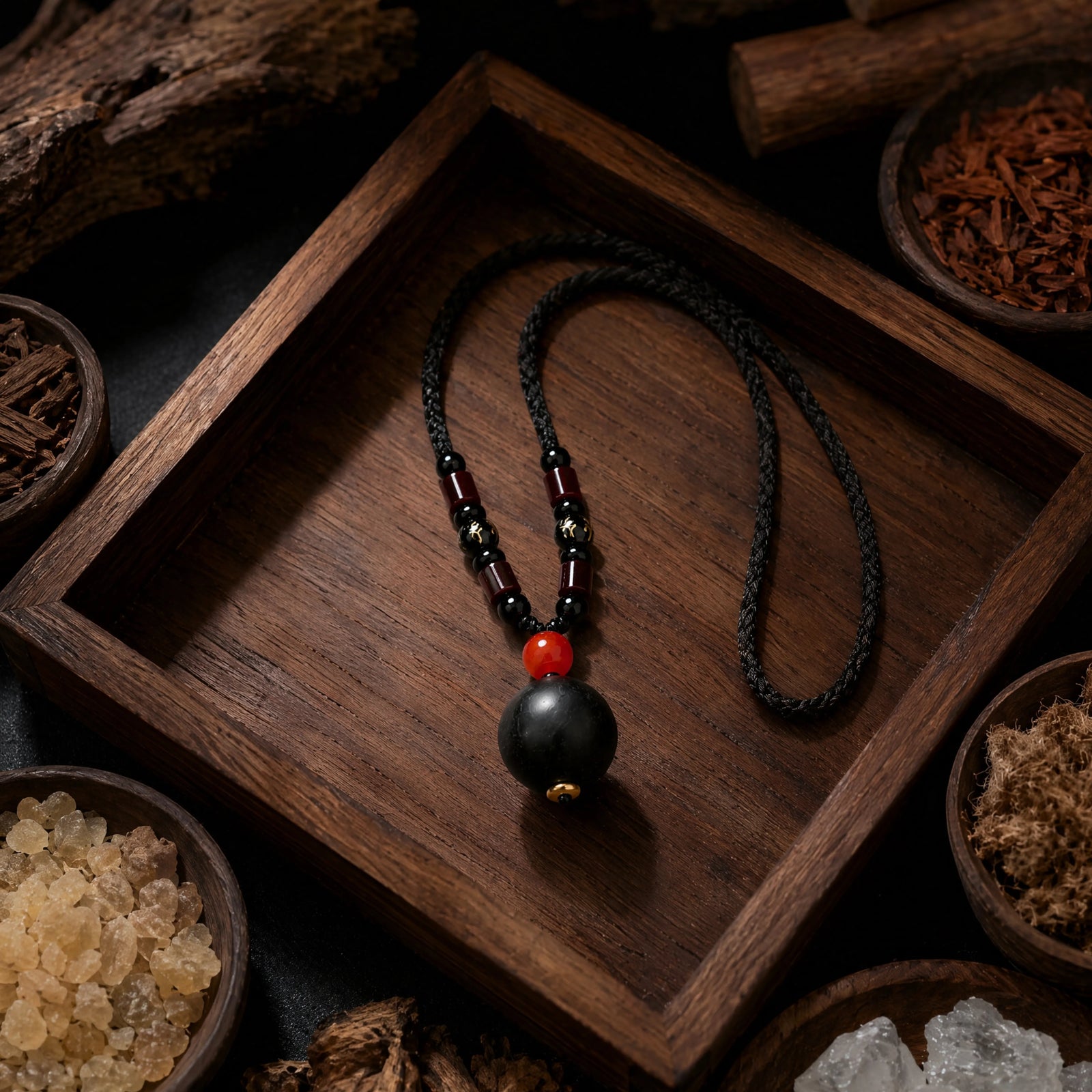 Protection & Grounding – Sacred Incense Bead Necklace