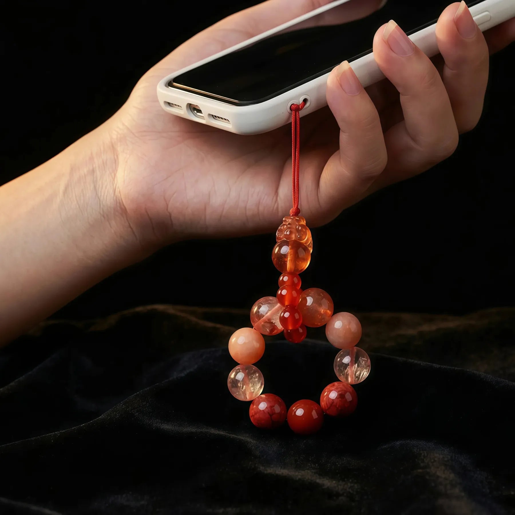 Vitality & Passion – Fire Element Red Crystal Pi Xiu Talisman Strap