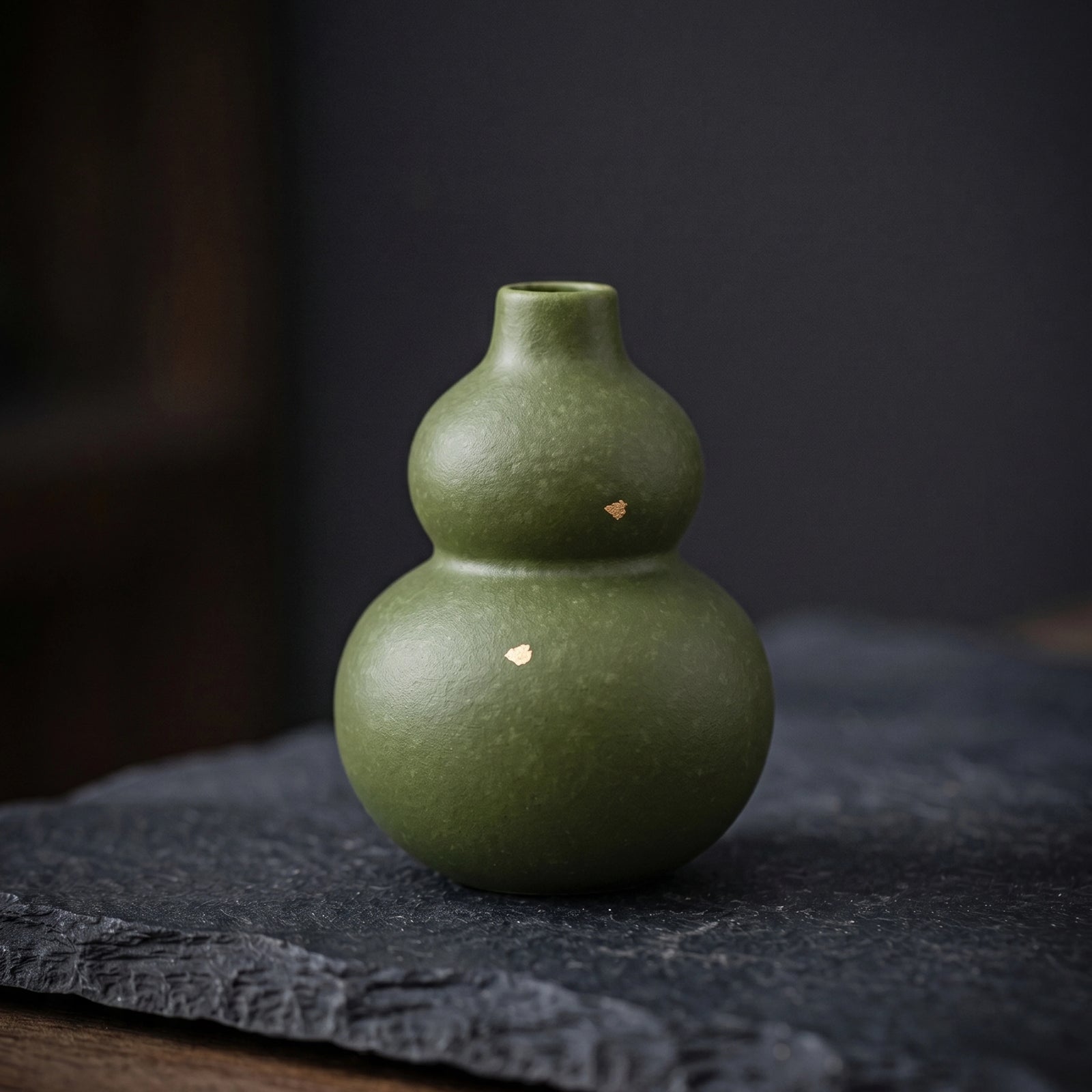 Protection & Peace - Green Gourd Ceramic Vase