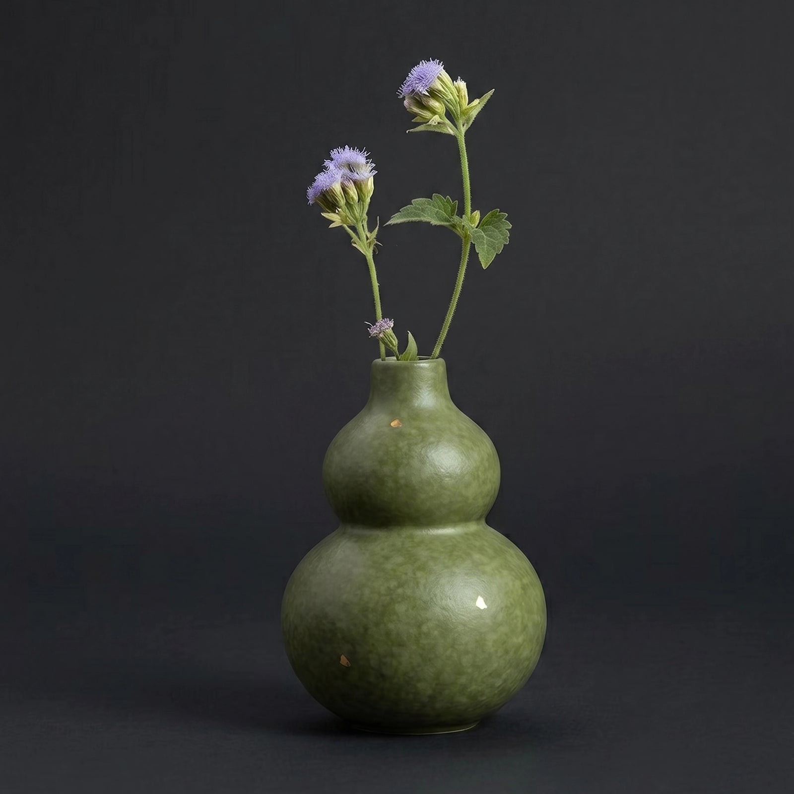 Protection & Peace - Green Gourd Ceramic Vase
