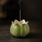 Calm & Clarity - Green Lotus Ceramic Incense Holder