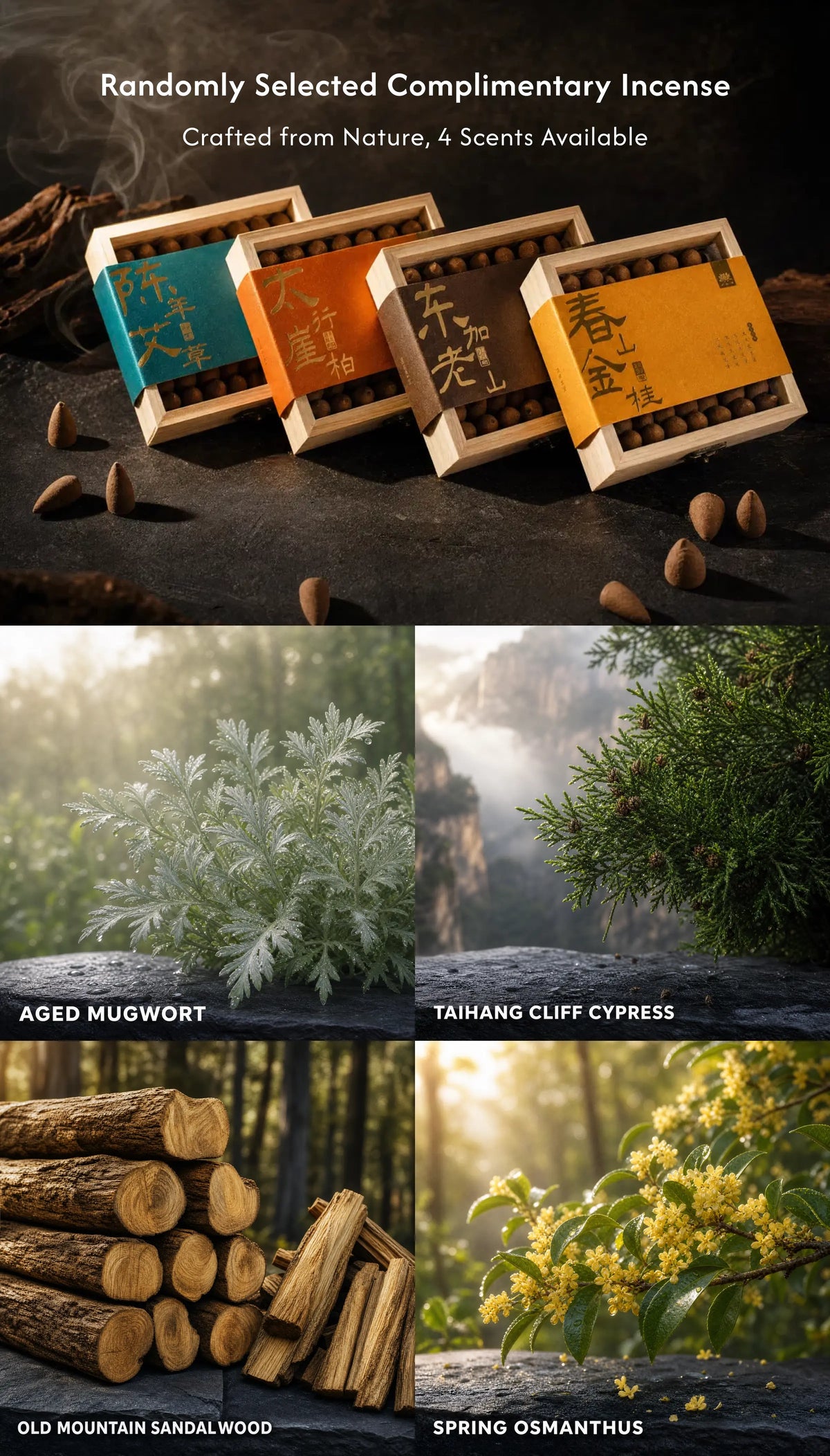 Calm & Balance – Tibetan Natural Backflow Incense Cones description 3
