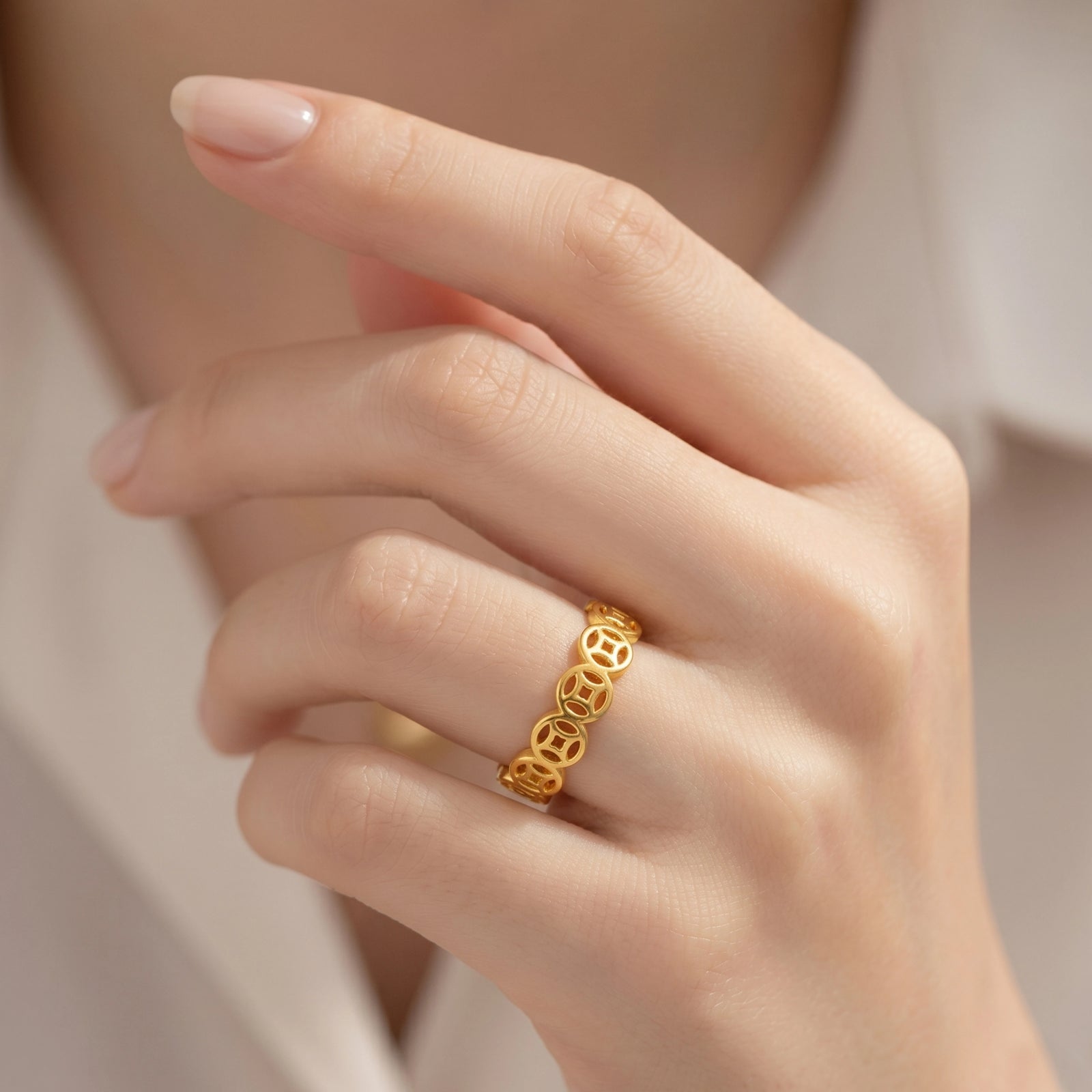 Wealth & Prosperity - Fortune Coin Adjustable Open Ring
