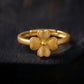 Luck & Abundance - Four Leaf Clover 999 Gold Adjustable Open Ring