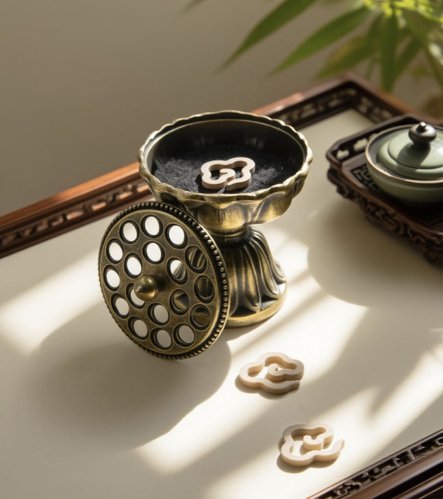 Fortune & Harmony – Feng Shui Lotus Pedestal Incense Burner