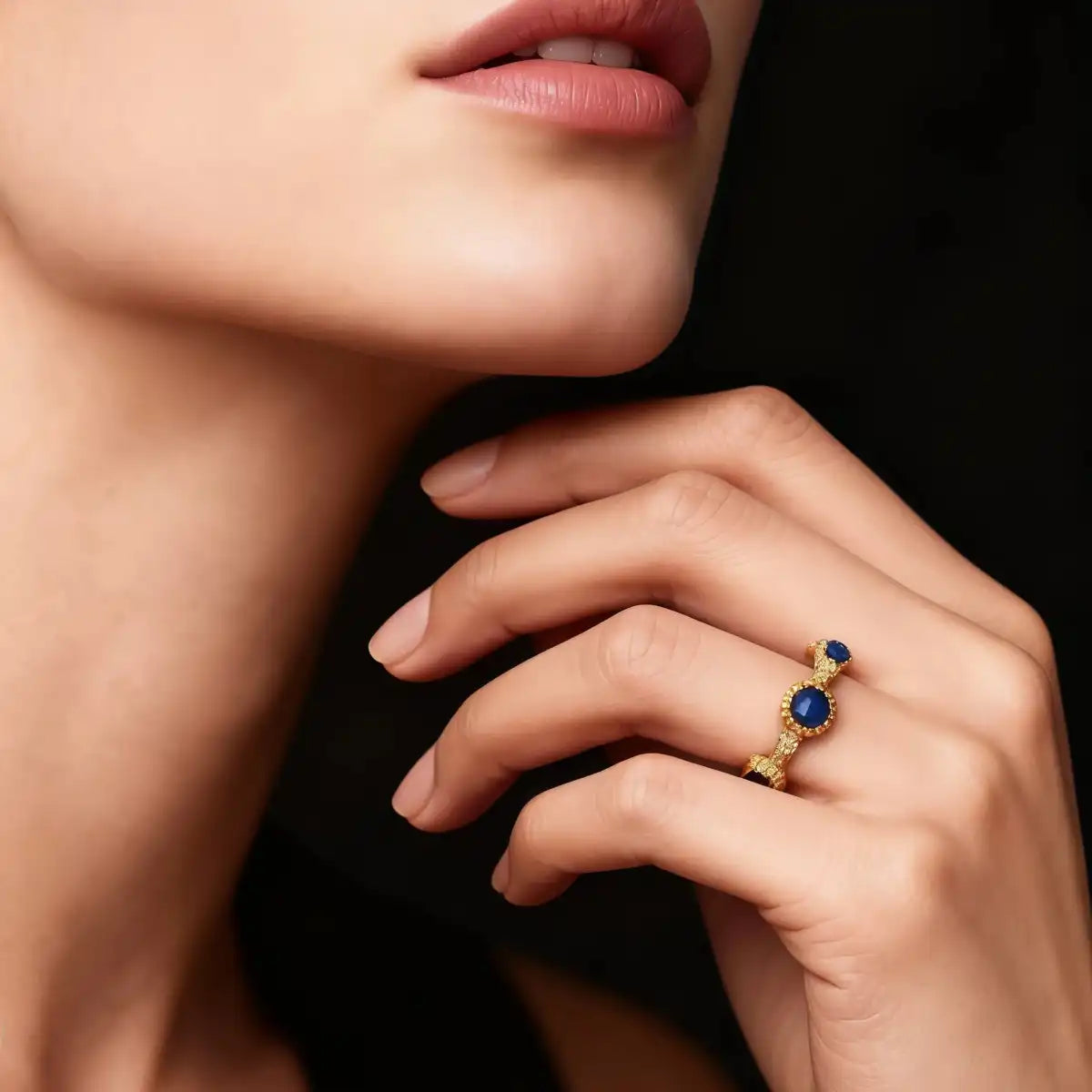 Wisdom & Protection – Tibetan Lapis Lazuli Open Ring